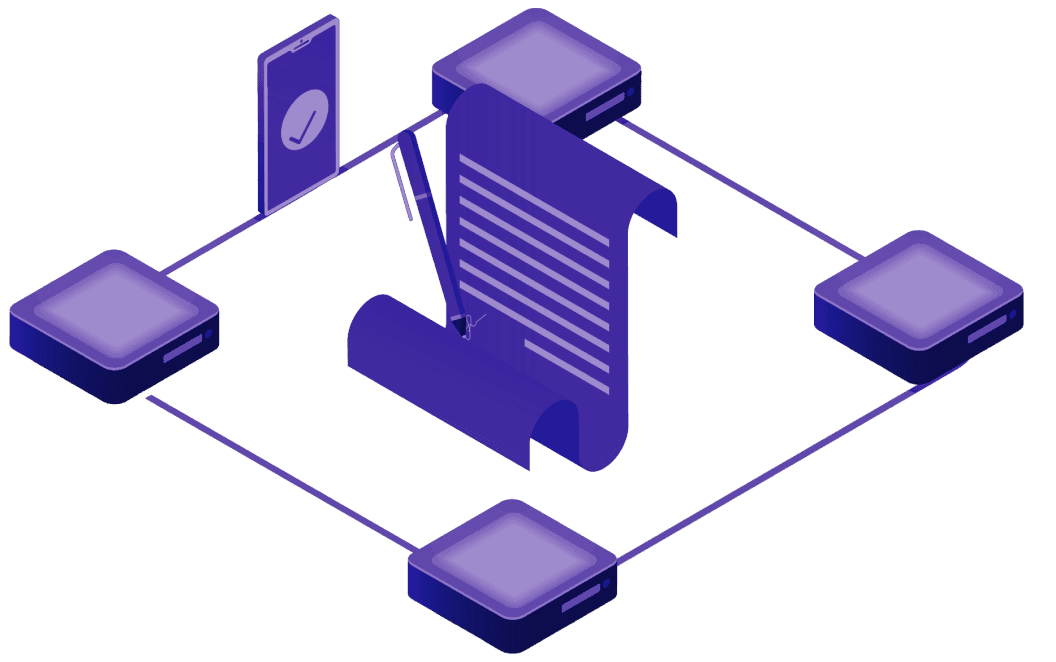 Blockchain audit process illustration
